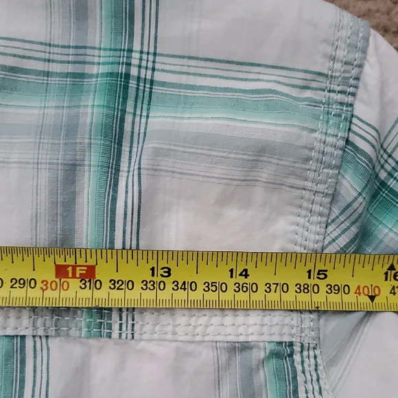 Carhartt Women's White and Green Plaid Button Down 3/4 Sleeves Shirt Size M - Picture 15 of 16
